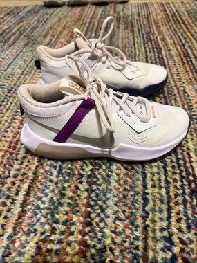 Nike Cream and Purple Girls Training Sneakers